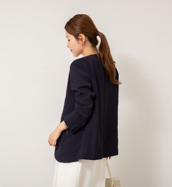 NOLLEY'S「ウォッシャブルエコボイルノーカラージャケット」|ノーカラージャケット|