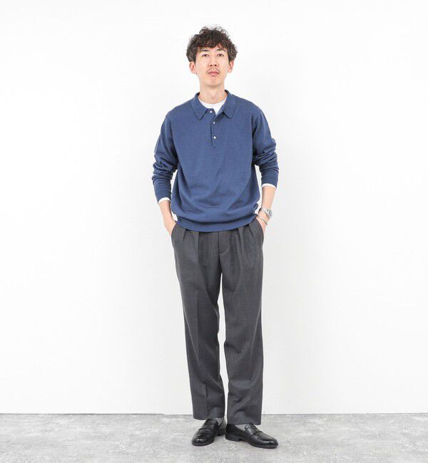 NOLLEY'S goodman「14G成型 ウォッシャブル NSN長袖ポロニット 25AW」|ニット・セーター|