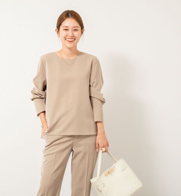 NOLLEY'S「《セットアップ対応》ウォッシャブルストレッチギャババックフレアブラウス」|シャツ・ブラウス|