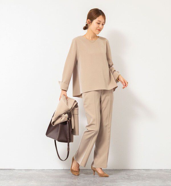 NOLLEY'S「《セットアップ対応》ウォッシャブルストレッチギャババックフレアブラウス」|シャツ・ブラウス|