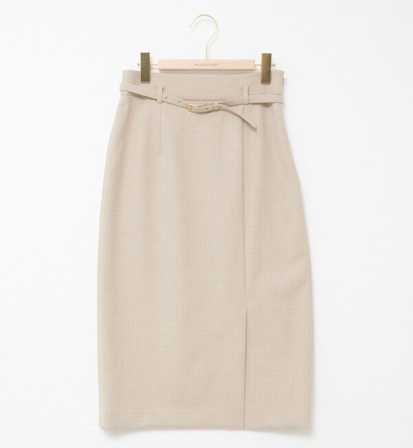NOLLEY'S sophi「ウォッシャブルベルト付きラップ風タイトスカート」|タイト|