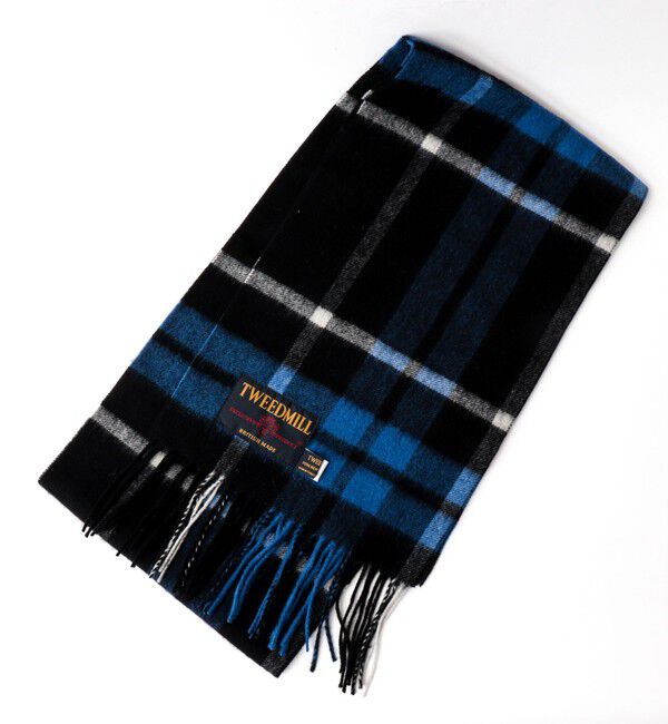 NOLLEY'S goodman「【TWEEDMILL/ツイードミル】Lambswool Muffler Check 25」|マフラー|ブラック・グレー系1