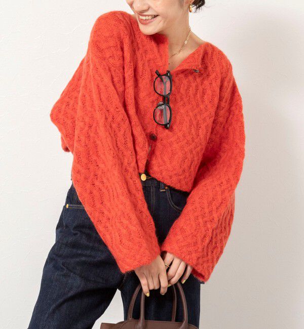NOLLEY'S sophi「【WALANCE/ワランス】wool mohair cable cropped cardigan」|カーディガン|レッド