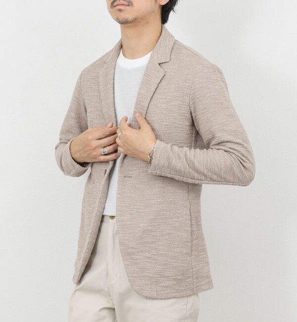 Stutostein「《ビジカジ対応》ツィードジャージーテーラーCD 26SS」|カーディガン|