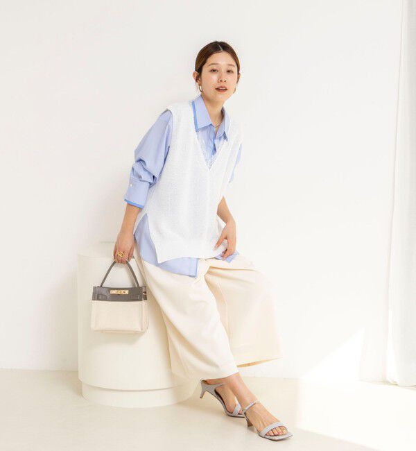 NOLLEY'S「《手洗い可能》Ｖネックレースジレ」|ベスト・ジレ|