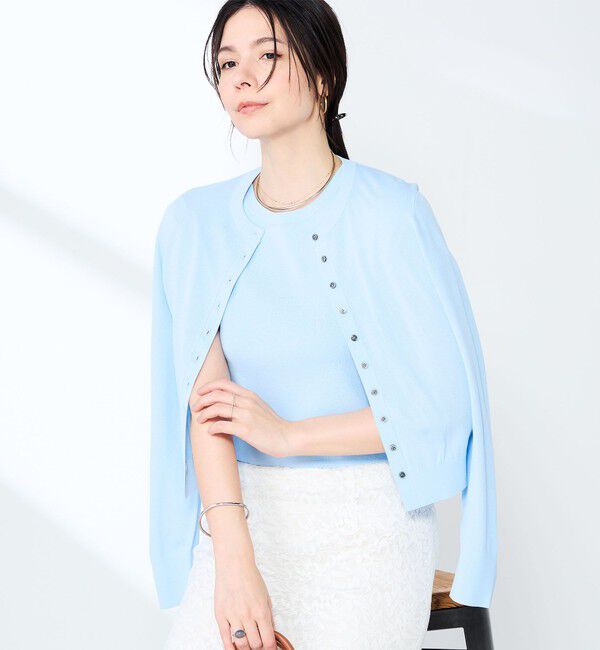NOLLEY'S sophi「《手洗い可能/アンサンブル対応》マルチファンクションハイゲージクルーネックカーディガン」|カーディガン|