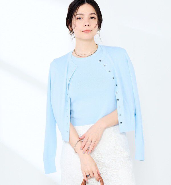NOLLEY'S sophi「《手洗い可能/アンサンブル対応》マルチファンクションハイゲージクルーネックカーディガン」|カーディガン|