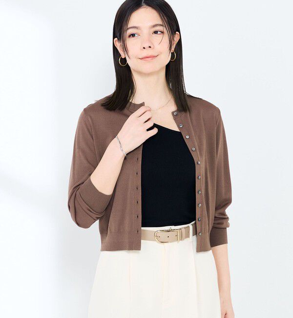NOLLEY'S sophi「《手洗い可能/アンサンブル対応》マルチファンクションハイゲージクルーネックカーディガン」|カーディガン|