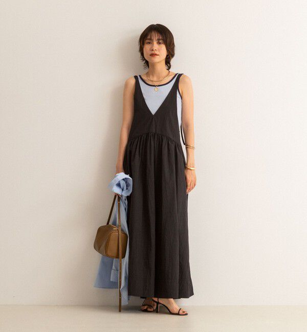 MAQWEL「【追加】【MAQWEL/マクウェル】ウォッシャブルソフトタフタワンピース」|ワンピース|