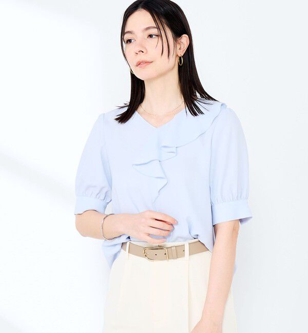 NOLLEY'S sophi「ウォッシャブルジョーゼットアシメラッフルブラウス」|シャツ・ブラウス|