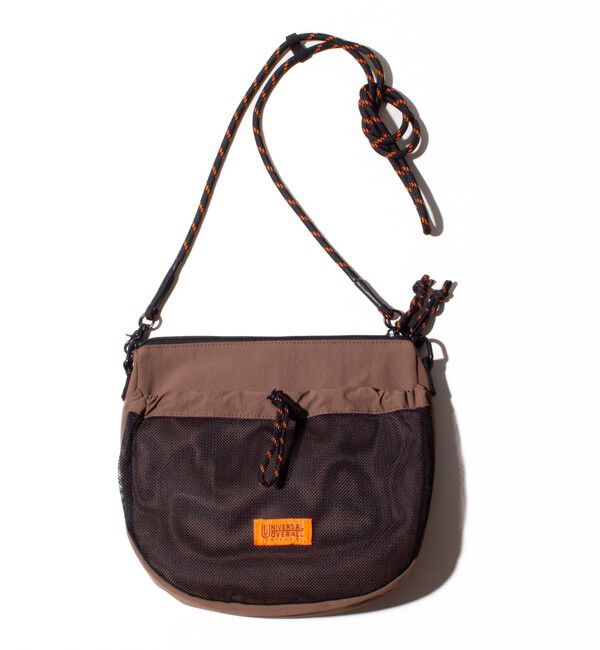 GLOSTER「【UNIVERSAL OVERALL】フロントメッシュ ザイルショルダーバッグ」|ショルダー・メッセンジャー|モカ