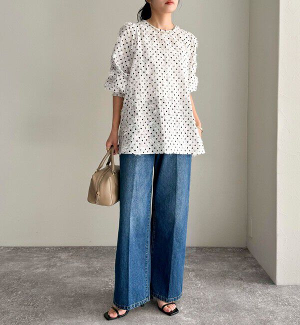 fredy emue「3D刺繍ドットチュニックブラウス」|シャツ・ブラウス|