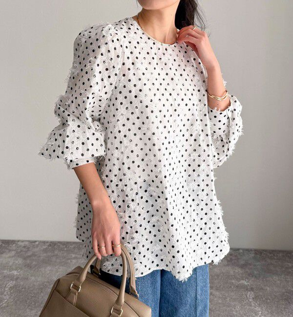 fredy emue「3D刺繍ドットチュニックブラウス」|シャツ・ブラウス|