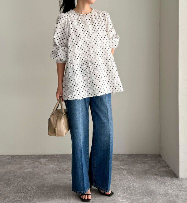 fredy emue「3D刺繍ドットチュニックブラウス」|シャツ・ブラウス|