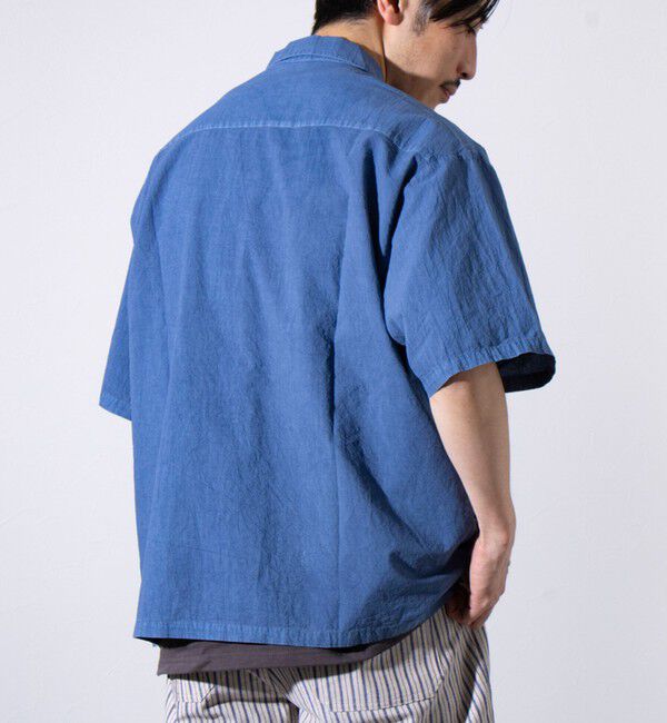 GLOSTER「【GLOSTER/グロスター】コットンピグメントショーツスリーブシャツ オーバーシャツ」|シャツ・ブラウス|