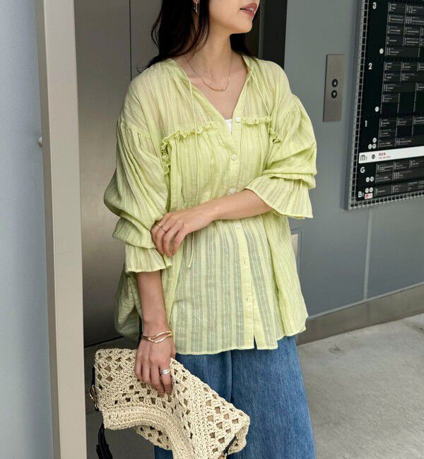 fredy emue「コットンギャザーオーバーブラウス」|シャツ・ブラウス|