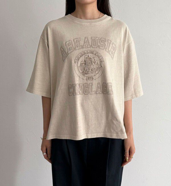 fredy emue「ピグメント刺繍クロップドTシャツ」|Tシャツ・カットソー|