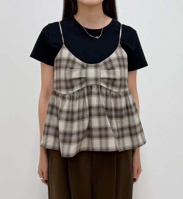 fredy emue「オンブレーチェックキャミビスチェ」|キャミソール|