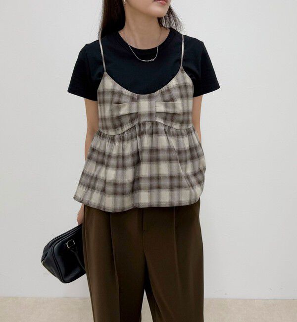 fredy emue「オンブレーチェックキャミビスチェ」|キャミソール|