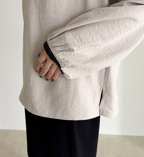 fredy emue「起毛パイピングギャザーブラウス」|シャツ・ブラウス|