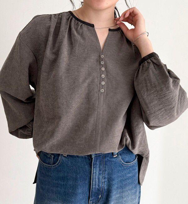 fredy emue「起毛パイピングギャザーブラウス」|シャツ・ブラウス|