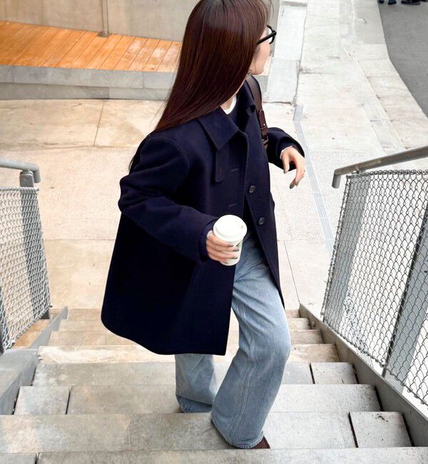 fredy emue「Super100ステンカラーミドルコート」|ダッフルコート|