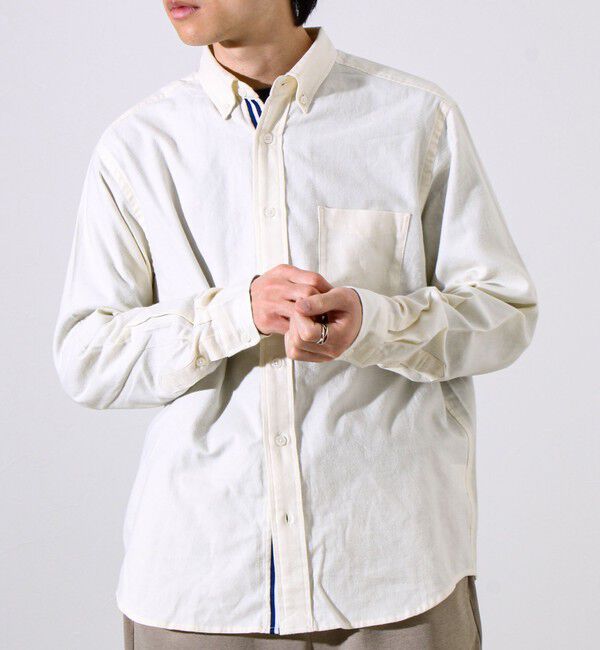 GLOSTER「【ビジカジ対応】ニットテープ ボタンダウンネルシャツ」|シャツ・ブラウス|