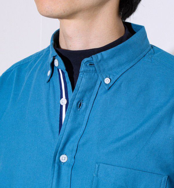 GLOSTER「【ビジカジ対応】ニットテープ ボタンダウンネルシャツ」|シャツ・ブラウス|