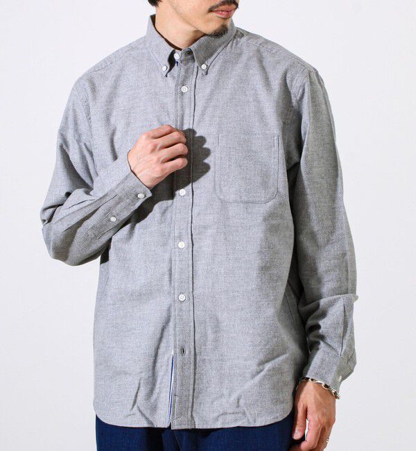 GLOSTER「【ビジカジ対応】ニットテープ ボタンダウンネルシャツ」|シャツ・ブラウス|