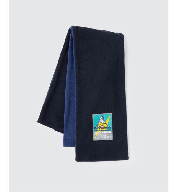 GLOSTER「【WILD THINGS/ワイルドシングス】REVERSIBLE FLEECE MUFFLER」|マフラー|ネイビー