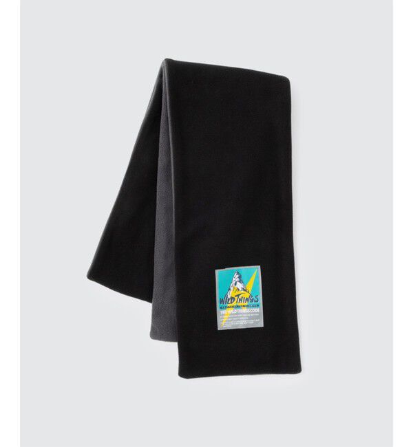 GLOSTER「【WILD THINGS/ワイルドシングス】REVERSIBLE FLEECE MUFFLER」|マフラー|ブラック
