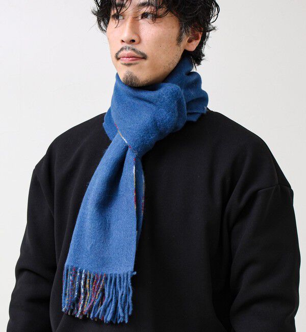 GLOSTER「【カシミヤブレンド】ウールリバーシブルチェックマフラー」|マフラー|