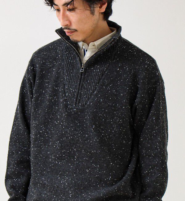 GLOSTER「【冬の大人レイヤードに】ネップハーフジッププルオーバー」|ニット・セーター|