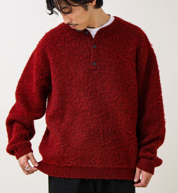 GLOSTER「【モヘアタッチ/ユニセックス対応】ヘンリーネックプルオーバーニット」|ニット・セーター|