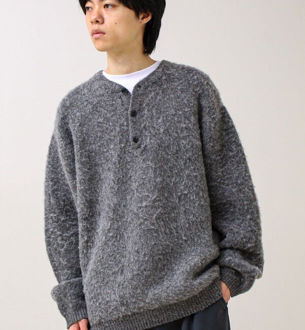 GLOSTER「【モヘアタッチ/ユニセックス対応】ヘンリーネックプルオーバーニット」|ニット・セーター|