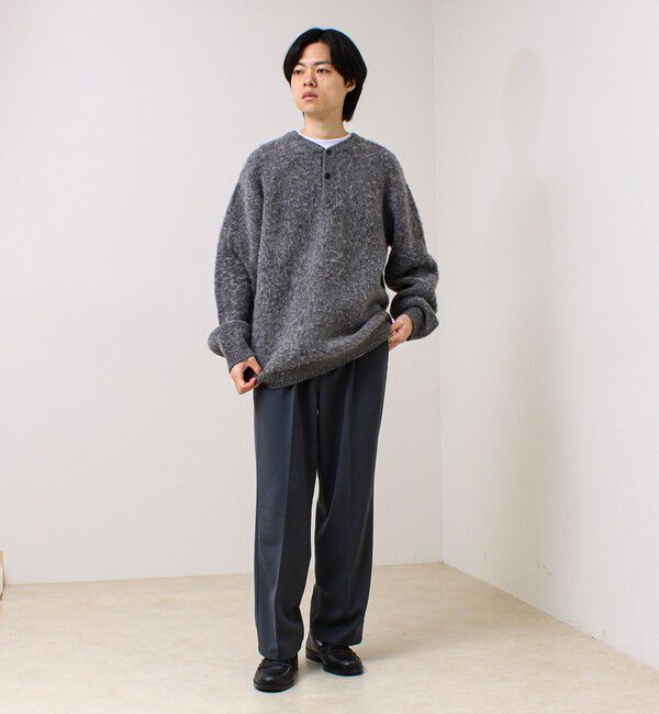 GLOSTER「【モヘアタッチ/ユニセックス対応】ヘンリーネックプルオーバーニット」|ニット・セーター|