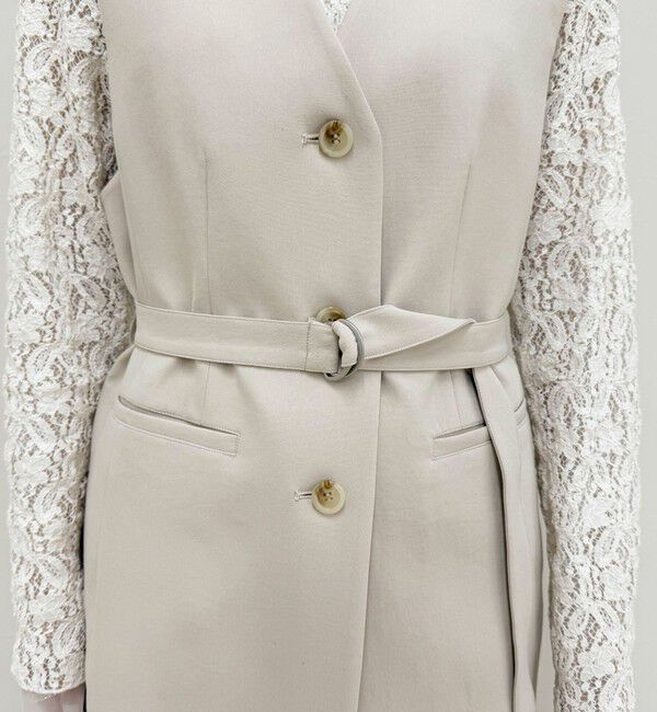 fredy emue「【セットアップ対応】パウダリーツイルベルト付きジレ」|ベスト・ジレ|