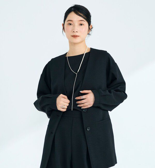 fredy emue「【セットアップ対応】パウダリーツイルベルト付きジレ」|ベスト・ジレ|