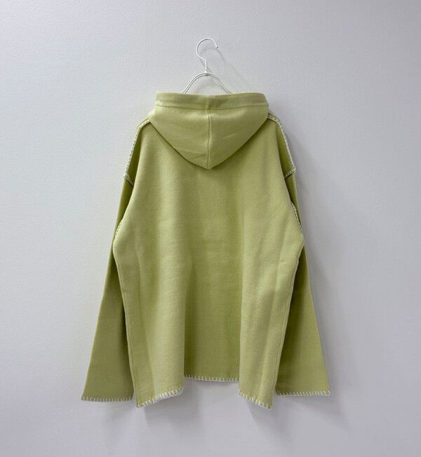 fredy emue「フード付き配色ステッチニットプルオーバー」|ニット・セーター|