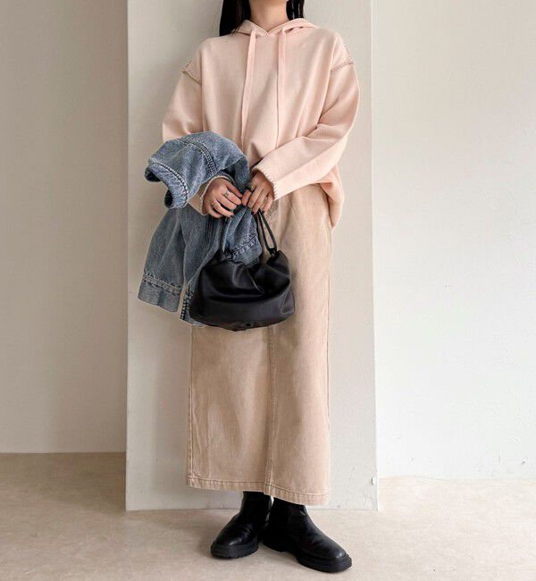 fredy emue「フード付き配色ステッチニットプルオーバー」|ニット・セーター|