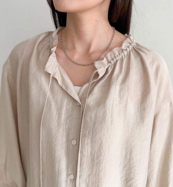 fredy emue「シャイニーシアーギャザーブラウス」|シャツ・ブラウス|