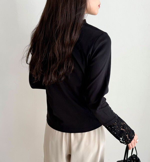 fredy emue「【1枚でもレイヤードでも◎】レーススリーブ衿フリルロンTシャツ」|Tシャツ・カットソー|