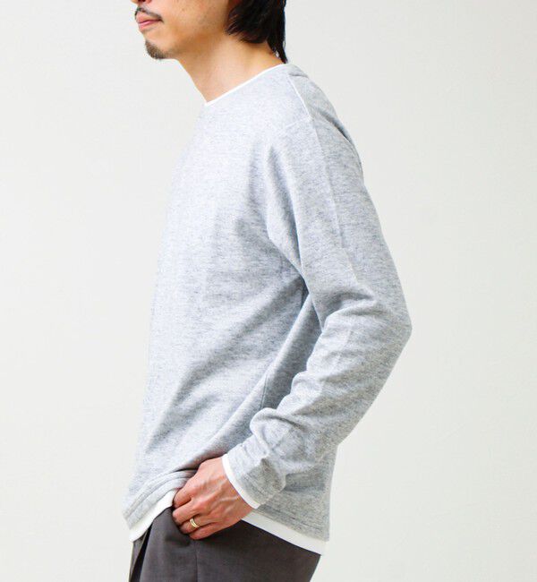 GLOSTER「メランジ微起毛スムース フェイクレイヤード ロンT」|Tシャツ・カットソー|