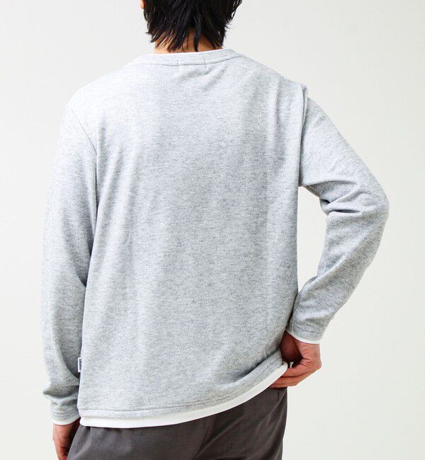 GLOSTER「メランジ微起毛スムース フェイクレイヤード ロンT」|Tシャツ・カットソー|