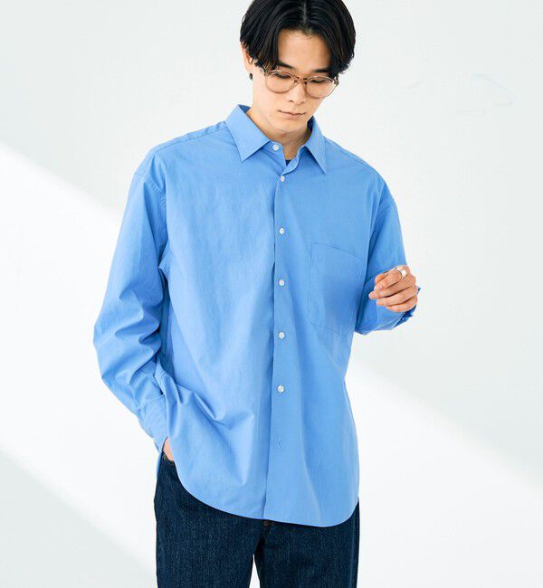 GLOSTER「【ニューベーシック】ワッシャーポプリンシャツ ロングスリーブ」|シャツ・ブラウス|