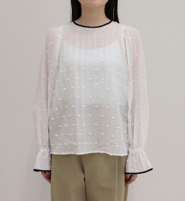 fredy emue「【大人気シリーズの最新作】バック釦配色ギャザーブラウス」|シャツ・ブラウス|