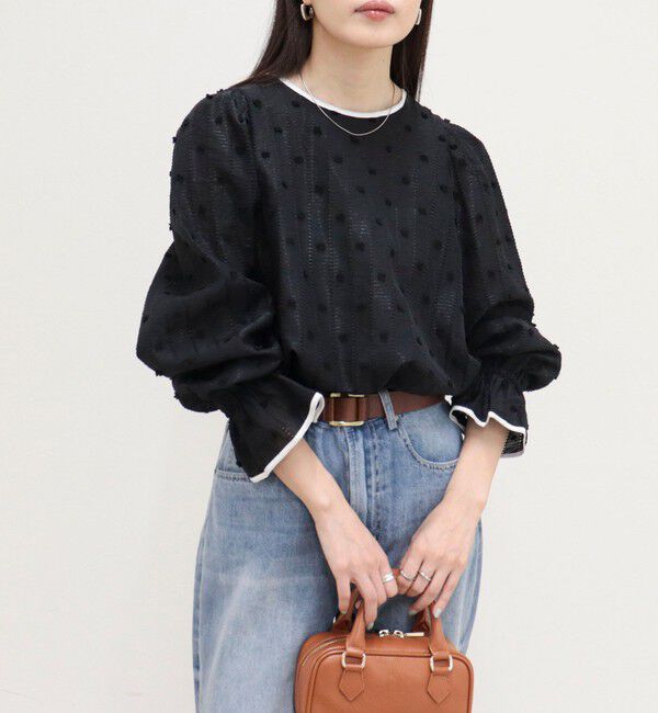 fredy emue「【大人気シリーズの最新作】バック釦配色ギャザーブラウス」|シャツ・ブラウス|