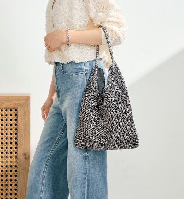 fredy emue「メタリックコード柄編みワンハンドルバッグ」|ショルダー・メッセンジャー|