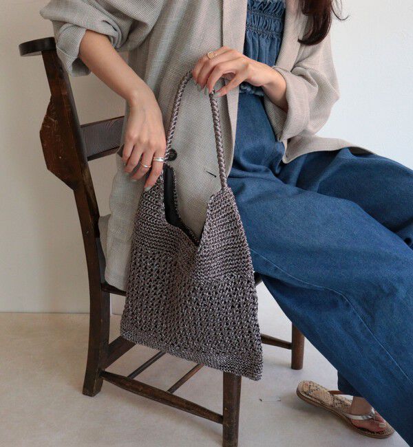 fredy emue「メタリックコード柄編みワンハンドルバッグ」|ショルダー・メッセンジャー|