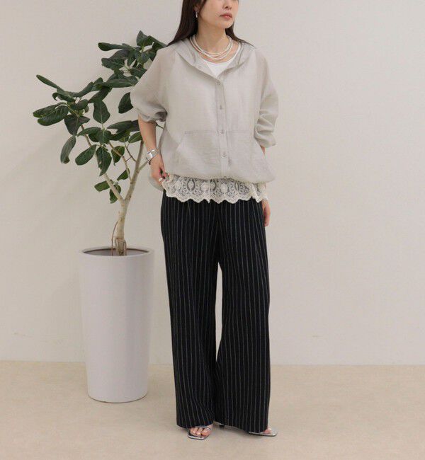 fredy emue「ストライプセミワイドタックパンツ」|チノ|